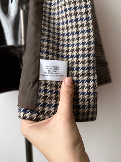90s German houndstooth tailored jacket