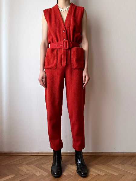 French designers red jumpsuits