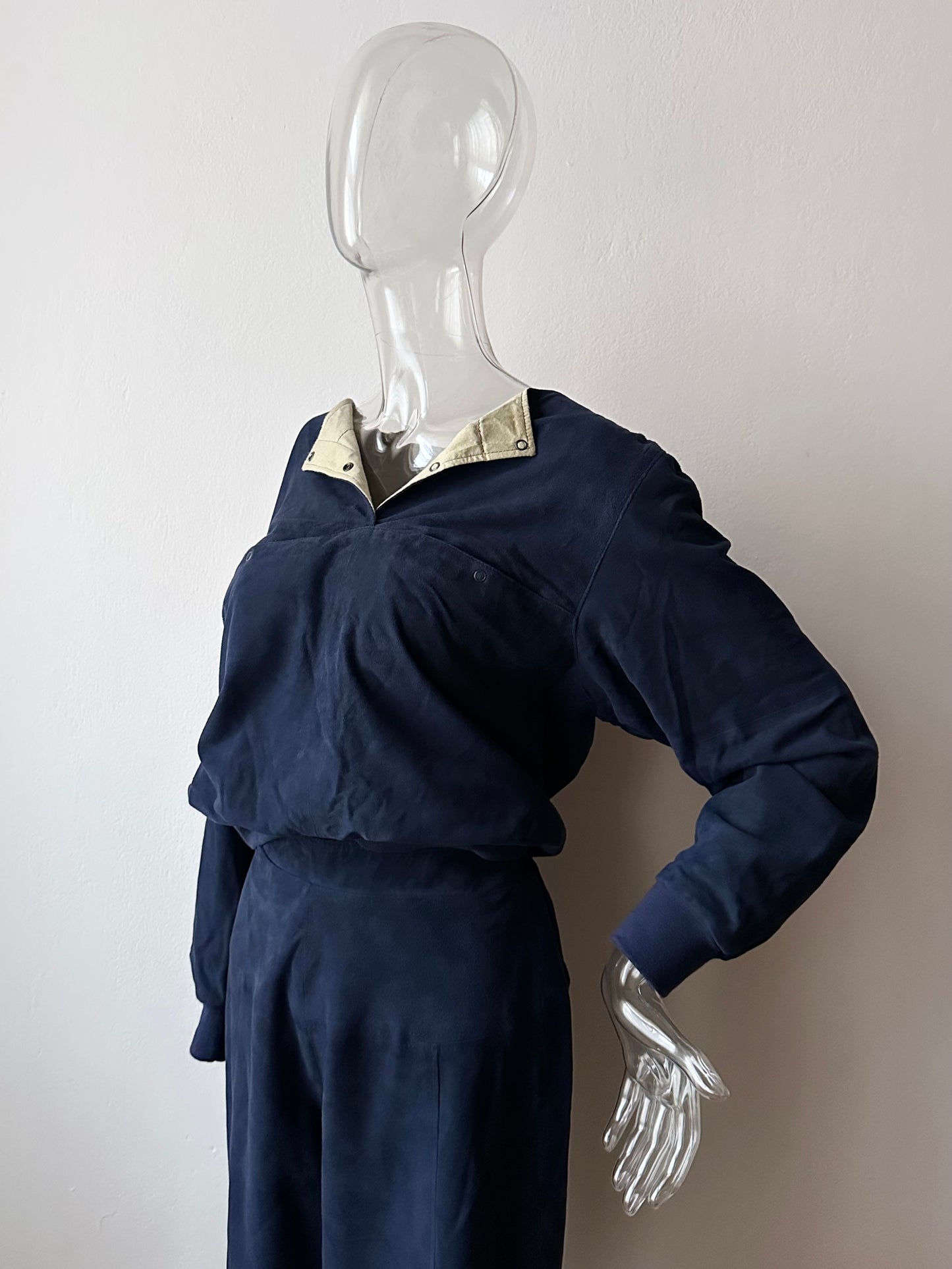 Brigitte Naux suede sweatshirt