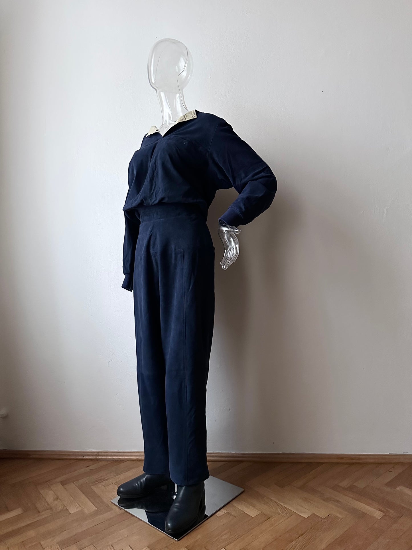 Brigitte Naux suede sweatpants