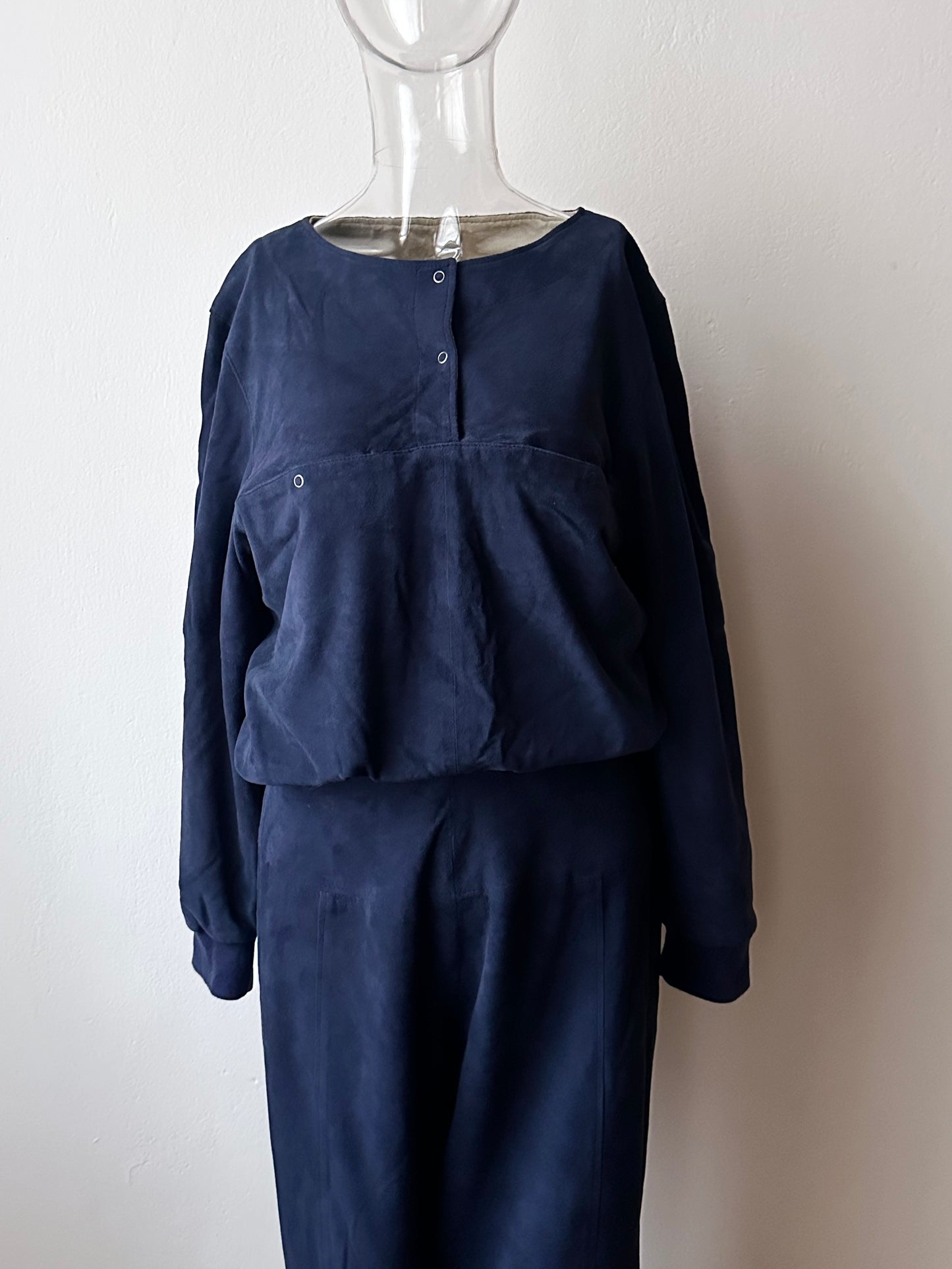 Brigitte Naux suede sweatshirt