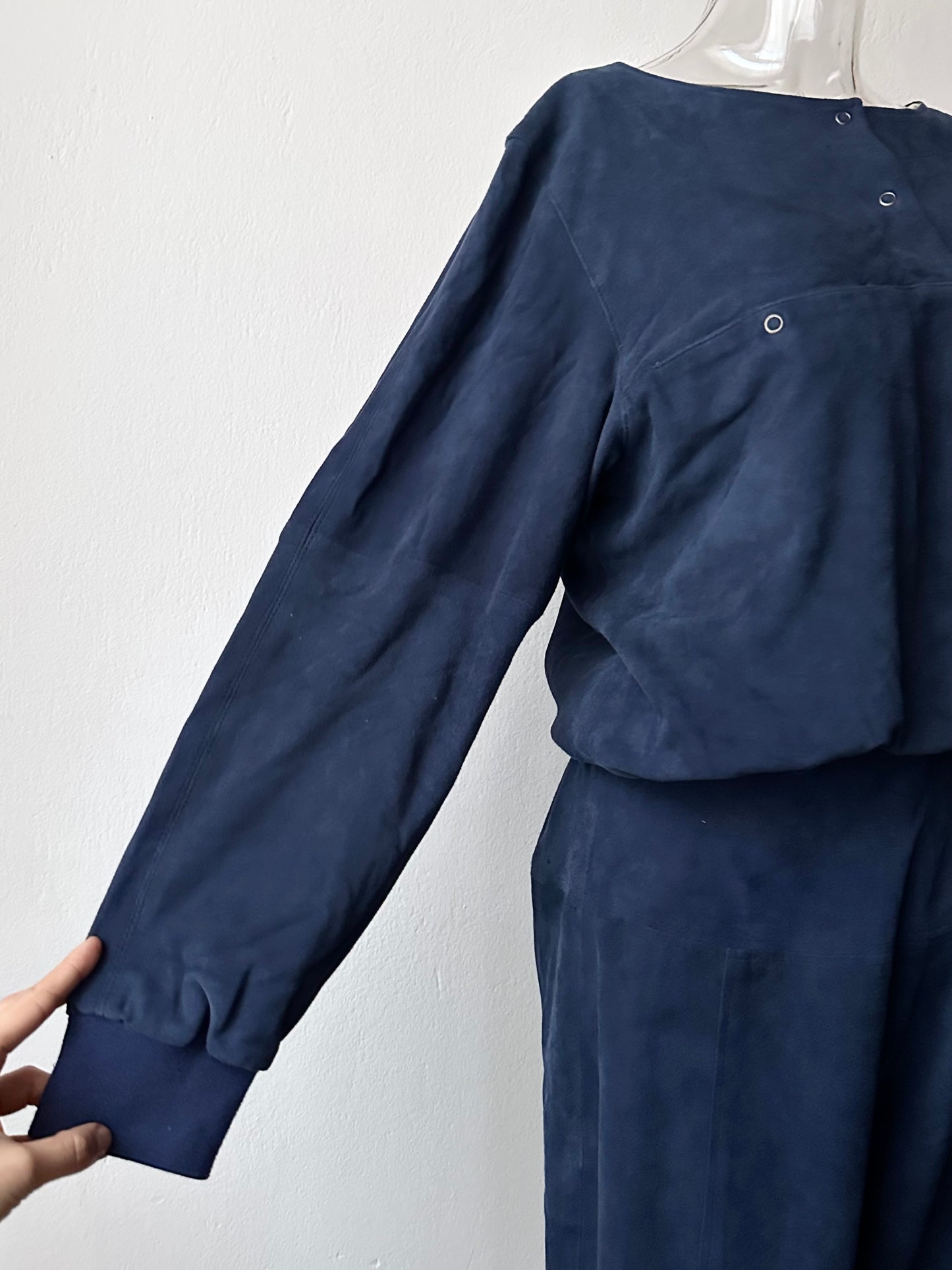 Brigitte Naux suede sweatshirt