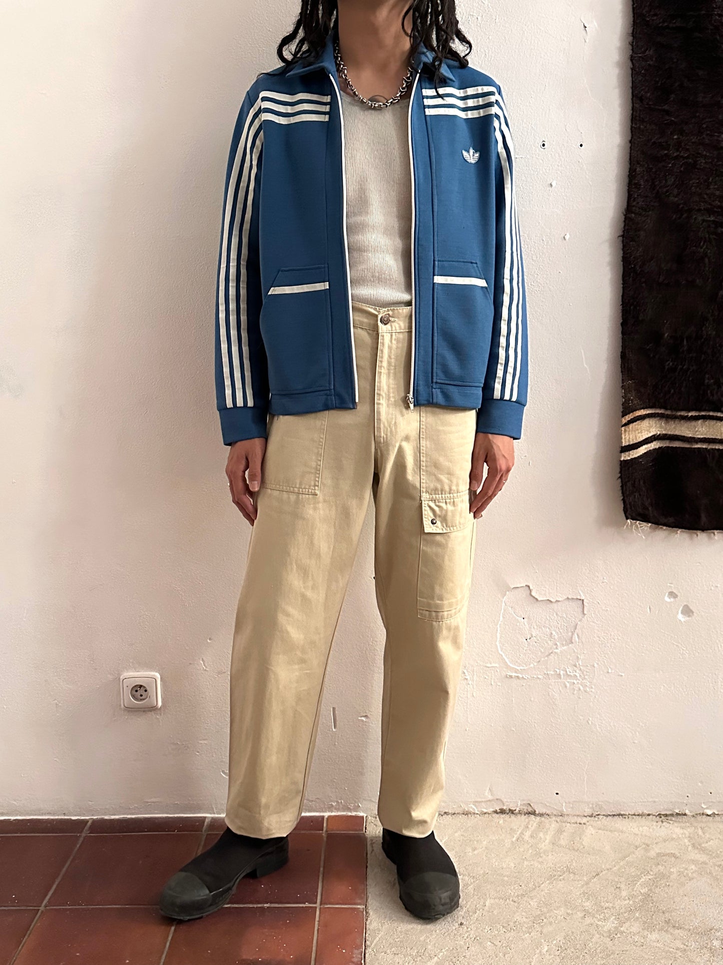1970's adidas west germany club jersey jacket ガイコツ ジャージー Toto Praha Vintage clothing store Antique shop Prague プラハ 古着屋 古着 アンティークショップ ユーロ古着 アディダス ヨーロッパ古着 西ドイツ製