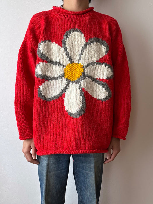 Ecuador Pachamama Daisy wool jumper - XL