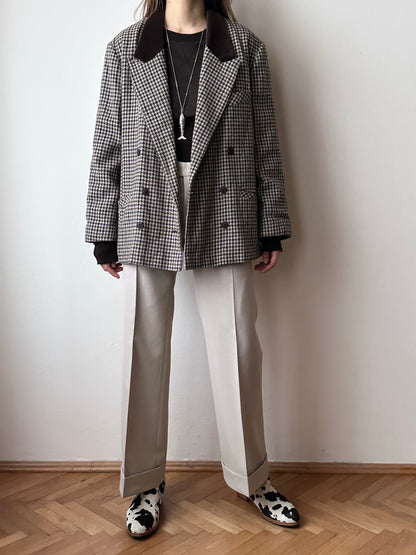 90s German houndstooth tailored jacket