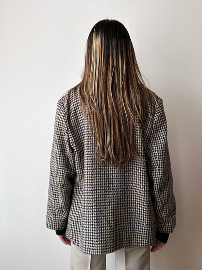 90s German houndstooth tailored jacket