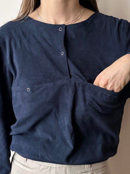 Brigitte Naux suede sweatshirt