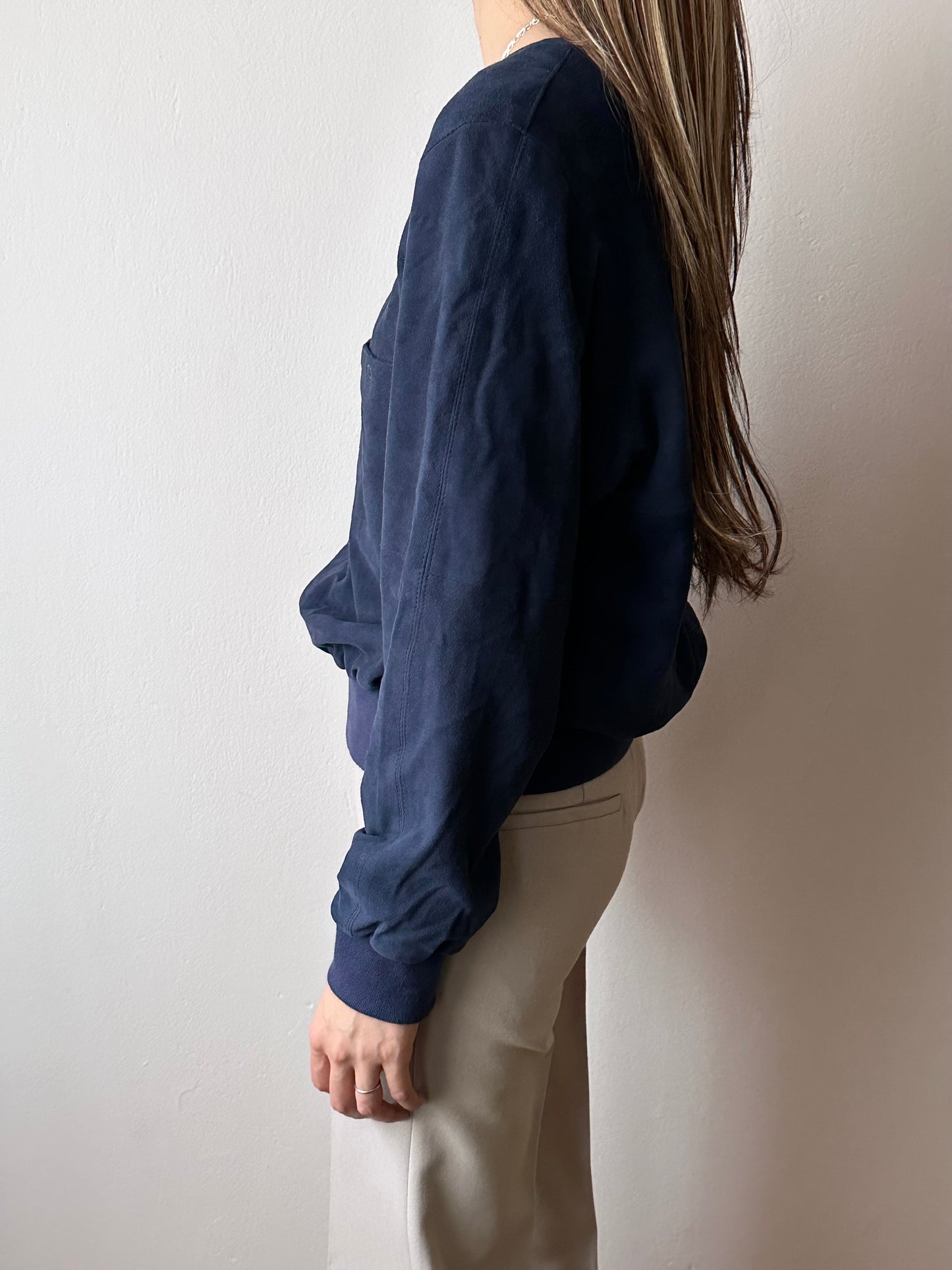 Brigitte Naux suede sweatshirt