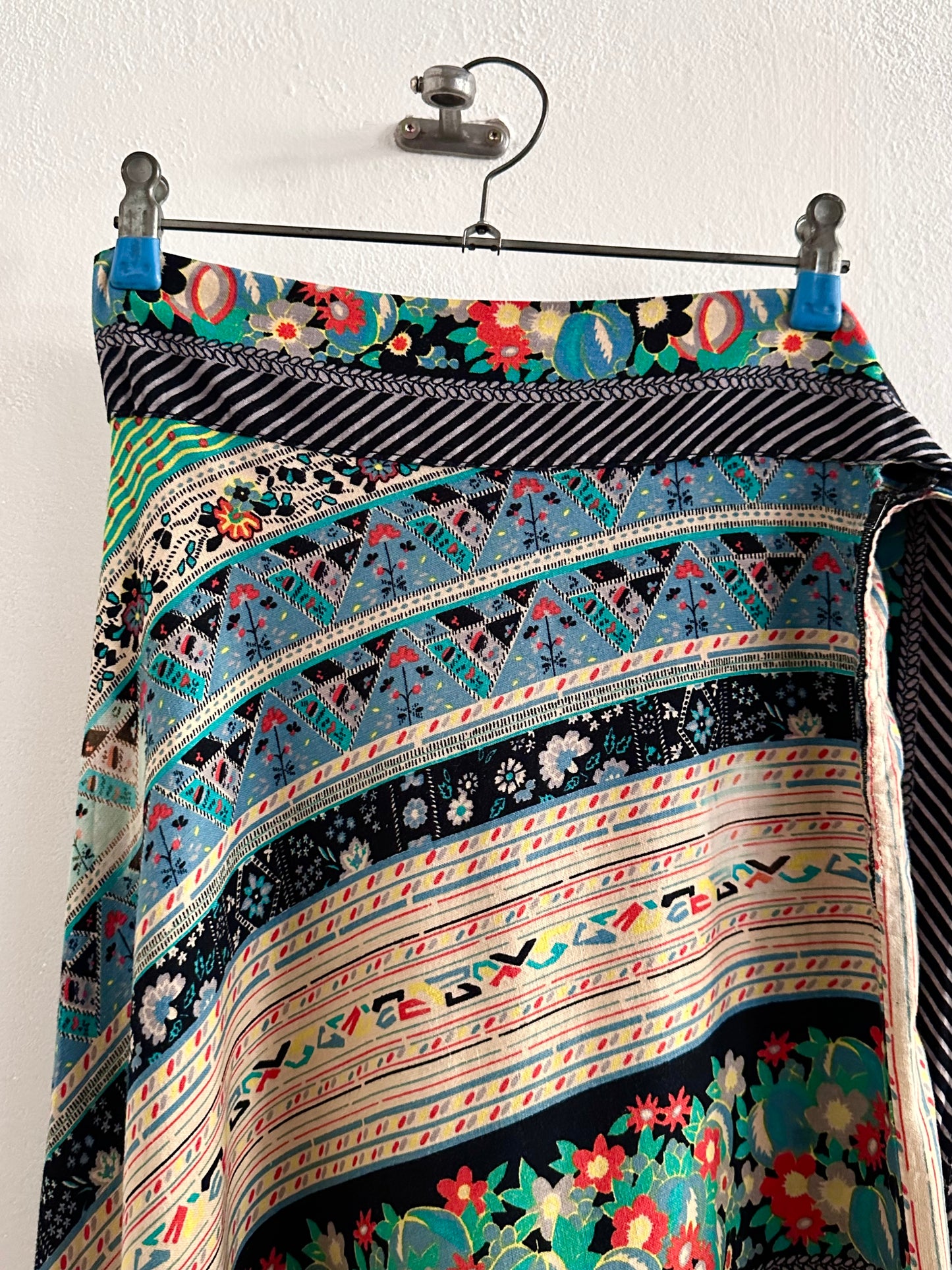 70s beautiful fabrick skirt W28-29