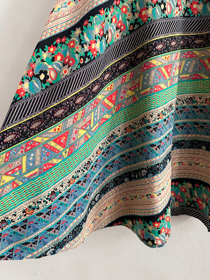 70s beautiful fabrick skirt W28-29