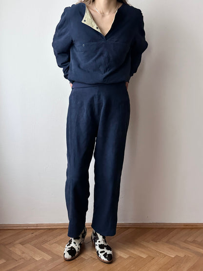 Brigitte Naux suede sweatpants