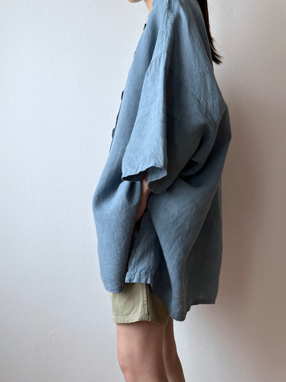 big boxy linen shirt