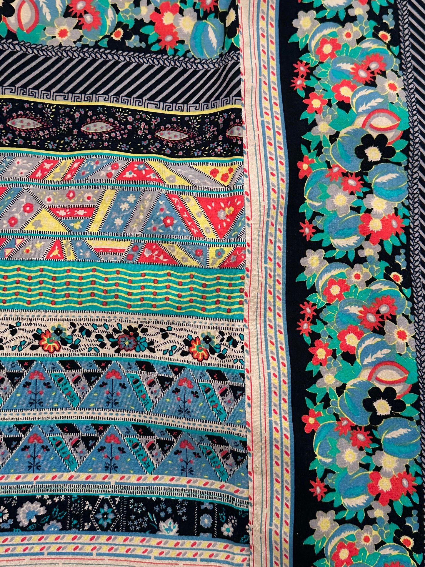 70s beautiful fabrick skirt W28-29