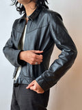 70's Leather jacket Black 1970’s Vintage Toto Praha Prague Vintage store Europe 古着屋 古着 プラハ 古着卸 ユーロ古着 ヨーロッパ古着 レザージャケット ライダース シングル 黒