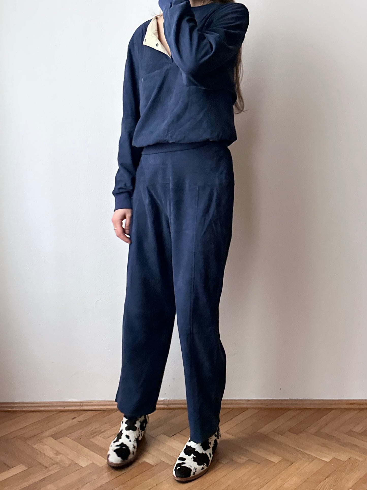 Brigitte Naux suede sweatpants