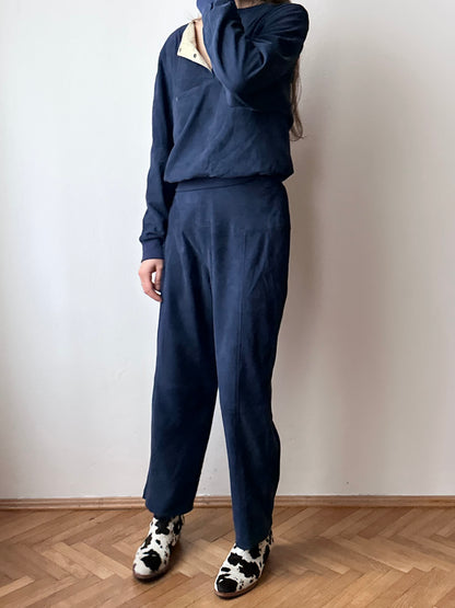 Brigitte Naux suede sweatpants