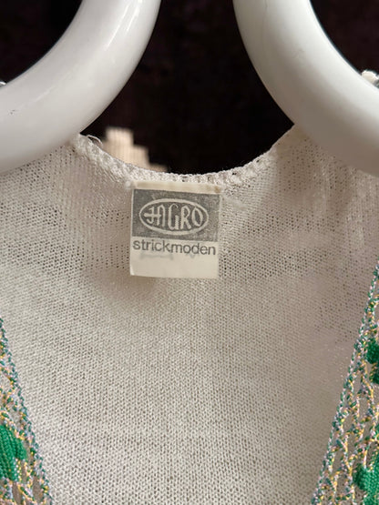 70s flower crochet chest summer knit