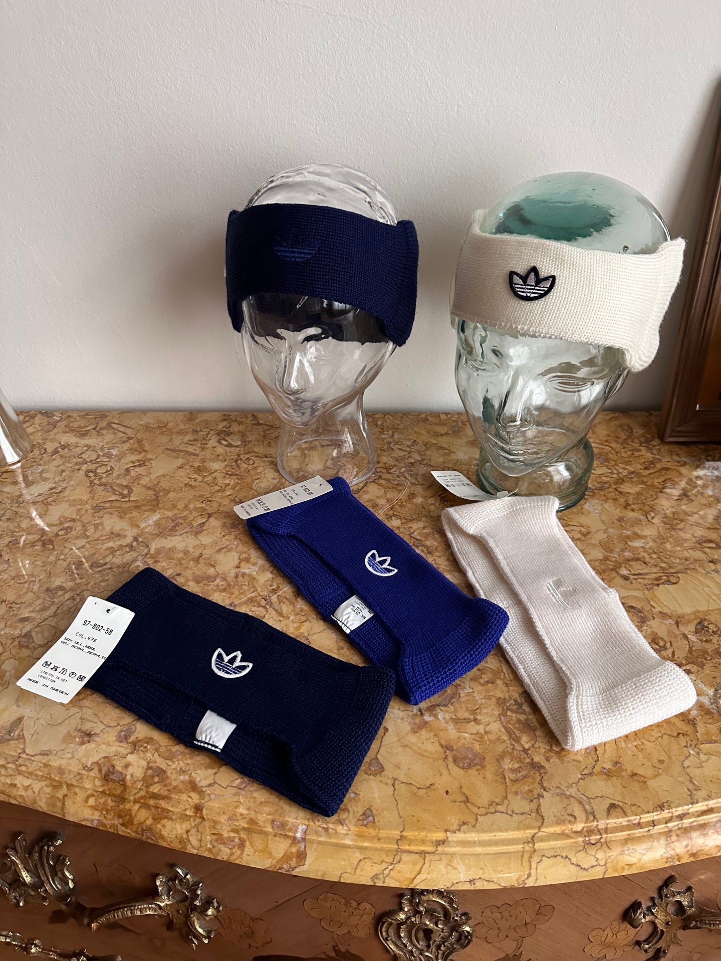 90s Adidas Headband , Dark Navy , Dead stock