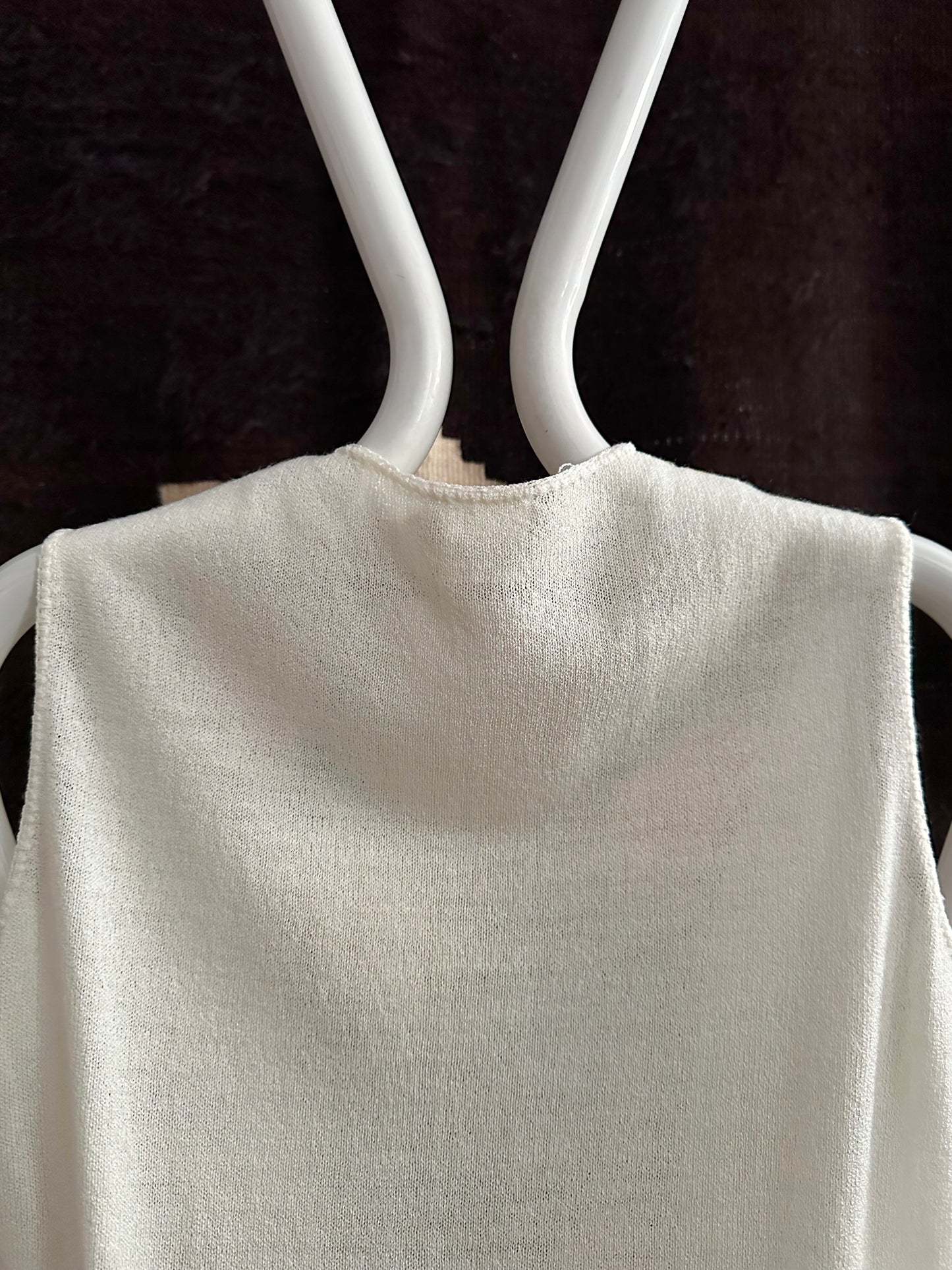 70s flower crochet chest summer knit