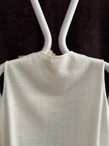 70s flower crochet chest summer knit