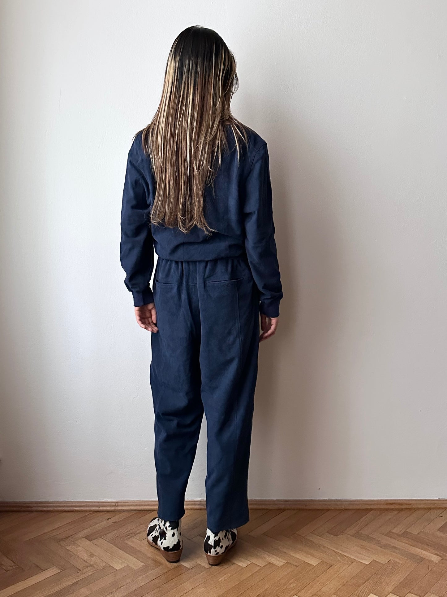 Brigitte Naux suede sweatpants