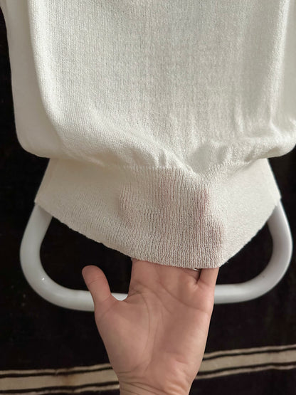 70s flower crochet chest summer knit