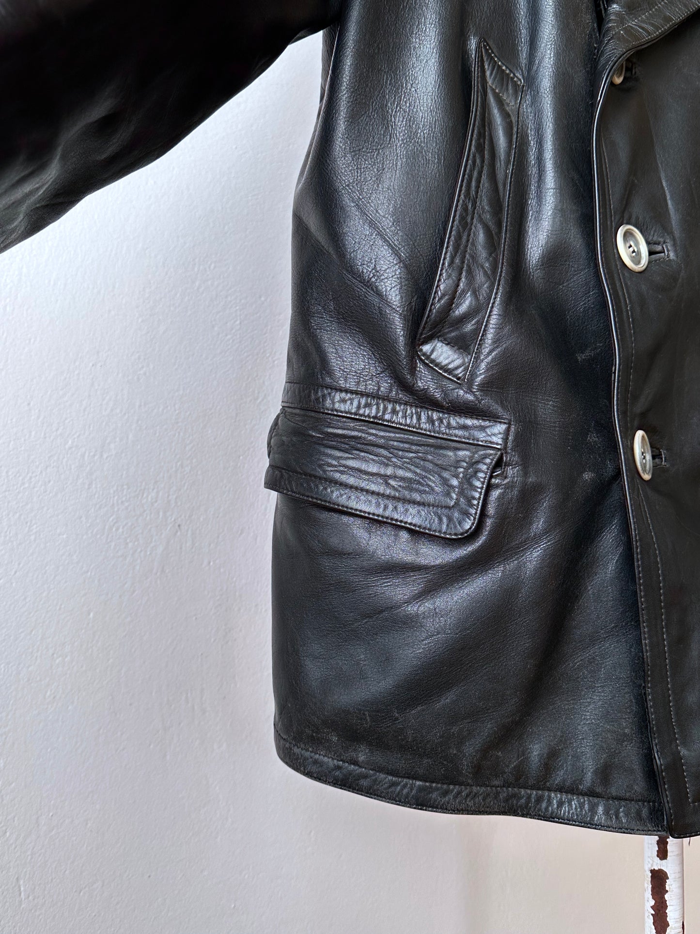 50's 1950's TOTO Praha Prague Vintage clothing store 古着屋 古着 50年代 Leather Jacket Sport Jacket スポジャケ レザージャケット レザー 革ジャン Black 黒 German Germany ドイツ ユーロ古着 ヨーロッパ古着 古着卸 ヴィンテージ プラハ