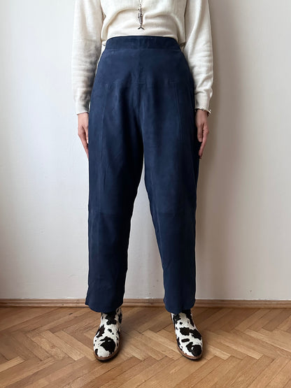Brigitte Naux suede sweatpants