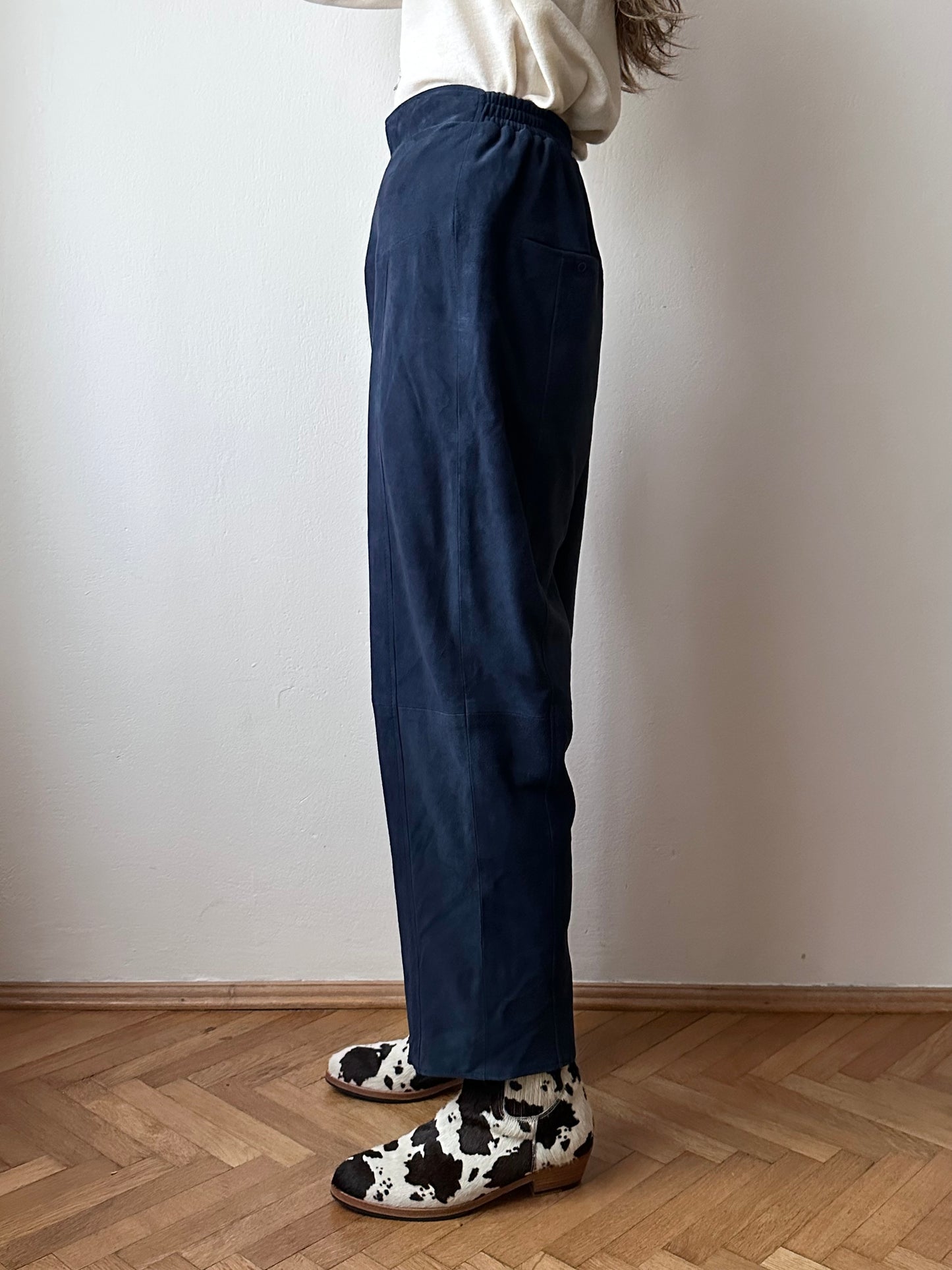 Brigitte Naux suede sweatpants