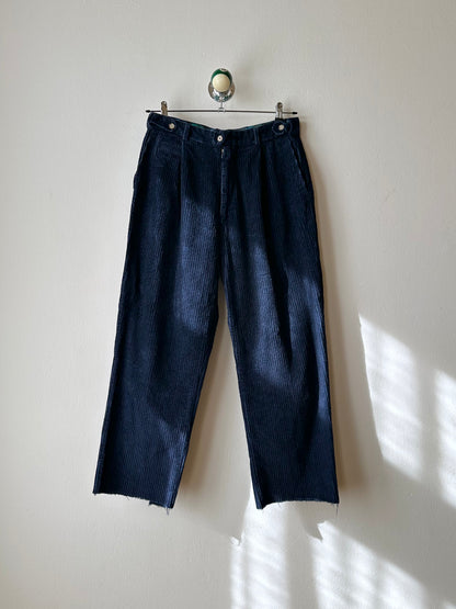 90s navy corduroy trouser W33-34