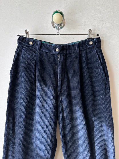 90s navy corduroy trouser W33-34