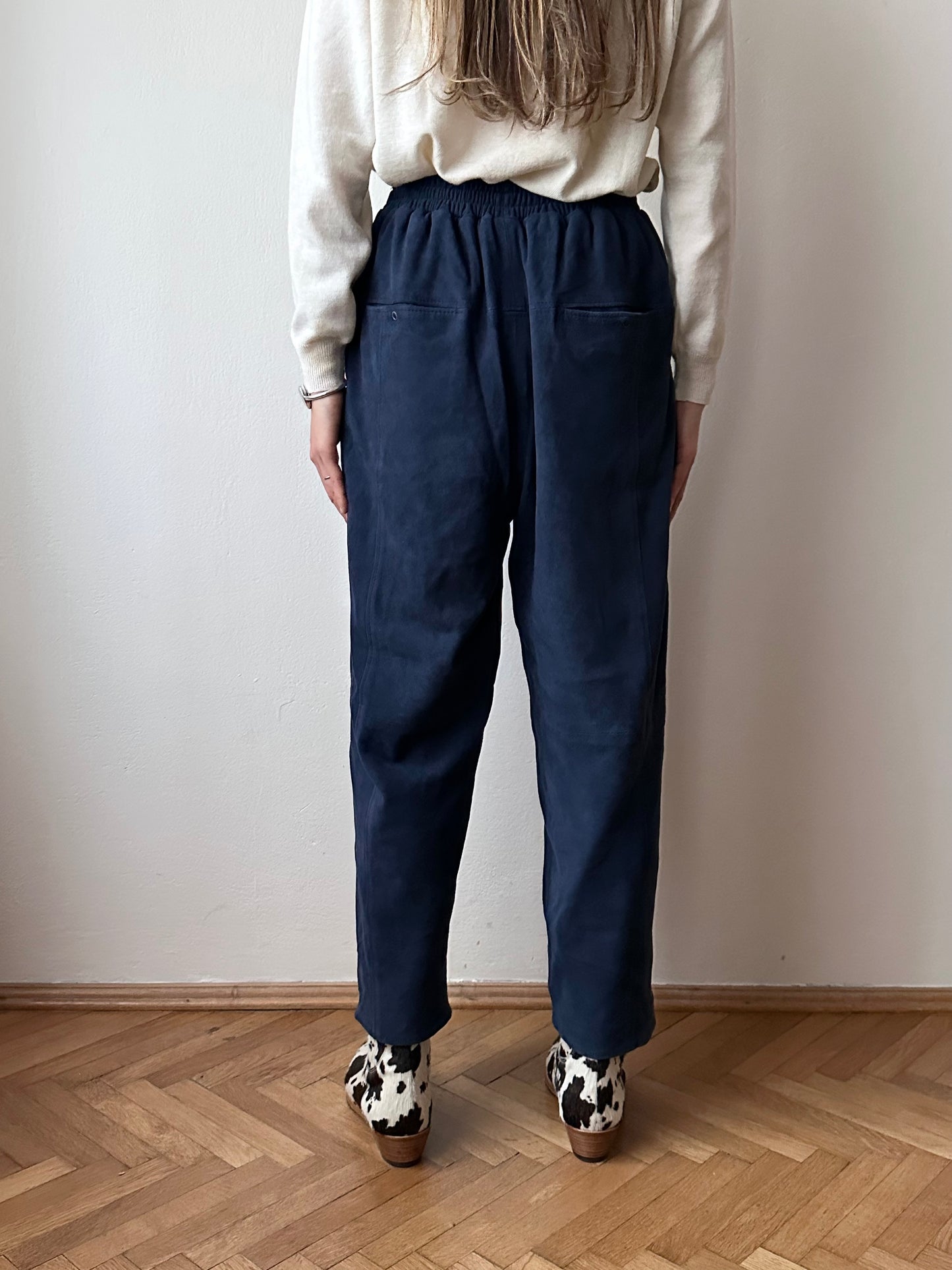 Brigitte Naux suede sweatpants