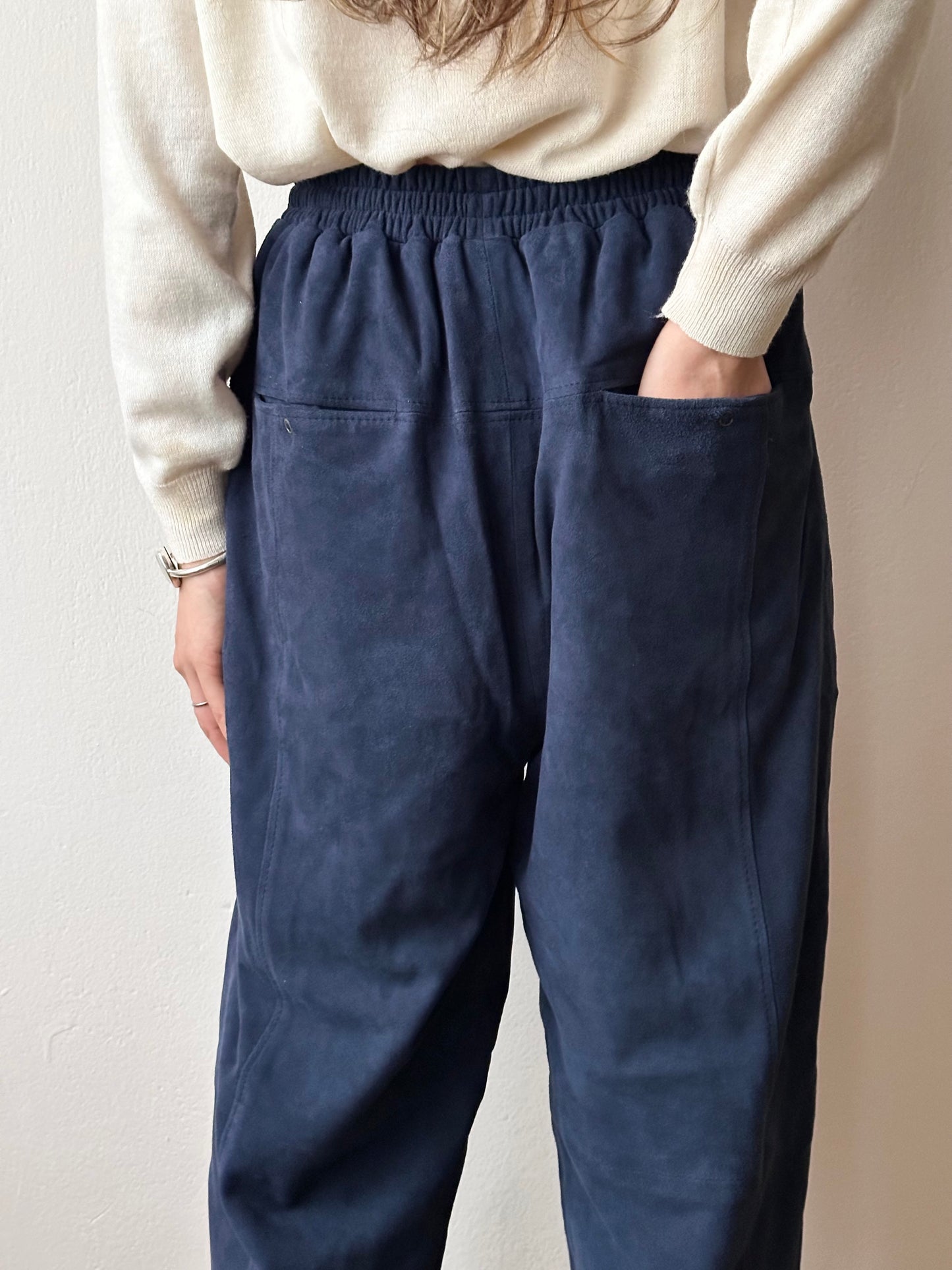 Brigitte Naux suede sweatpants