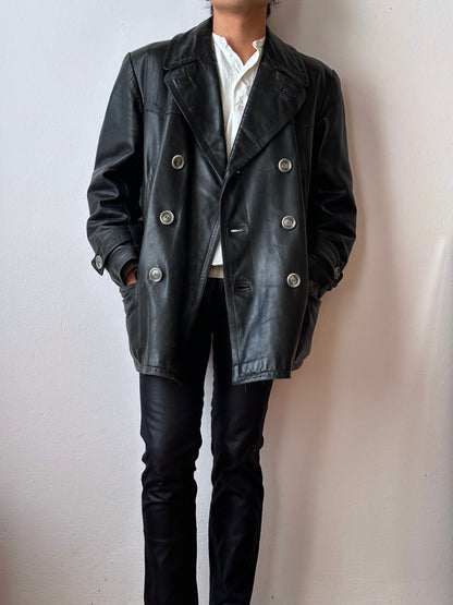 50's 1950's TOTO Praha Prague Vintage clothing store 古着屋 古着 50年代 Leather Jacket Sport Jacket スポジャケ レザージャケット レザー 革ジャン Black 黒 German Germany ドイツ ユーロ古着 ヨーロッパ古着 古着卸 ヴィンテージ プラハ