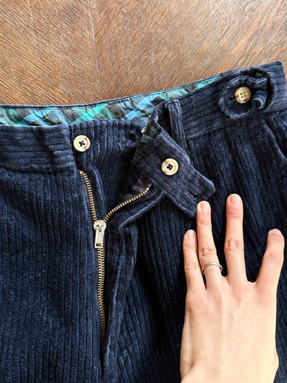 90s navy corduroy trouser W33-34