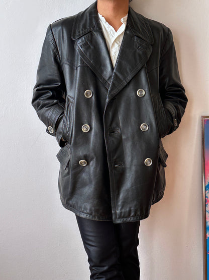 50's 1950's TOTO Praha Prague Vintage clothing store 古着屋 古着 50年代 Leather Jacket Sport Jacket スポジャケ レザージャケット レザー 革ジャン Black 黒 German Germany ドイツ ユーロ古着 ヨーロッパ古着 古着卸 ヴィンテージ プラハ