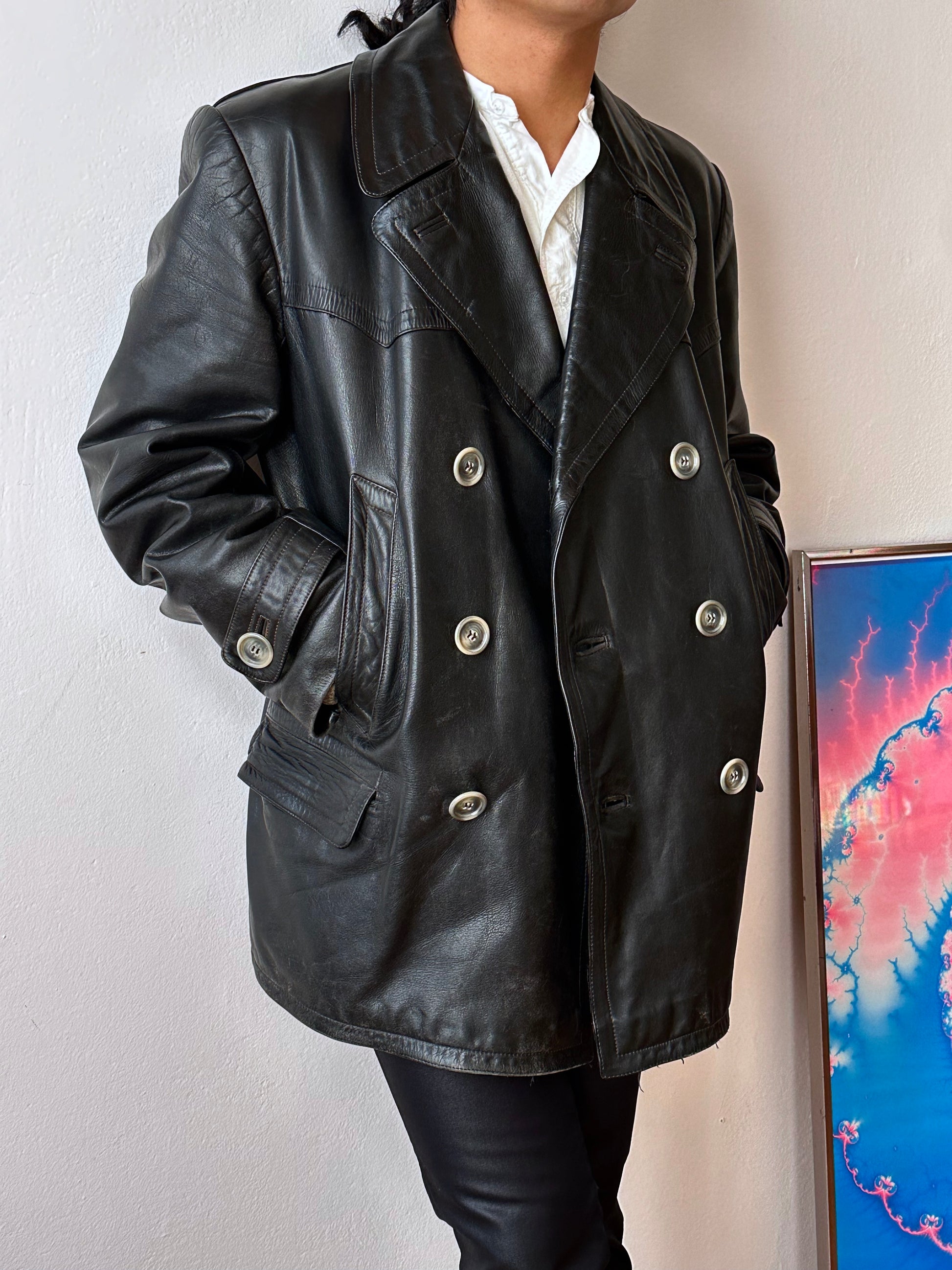 50's 1950's TOTO Praha Prague Vintage clothing store 古着屋 古着 50年代 Leather Jacket Sport Jacket スポジャケ レザージャケット レザー 革ジャン Black 黒 German Germany ドイツ ユーロ古着 ヨーロッパ古着 古着卸 ヴィンテージ プラハ