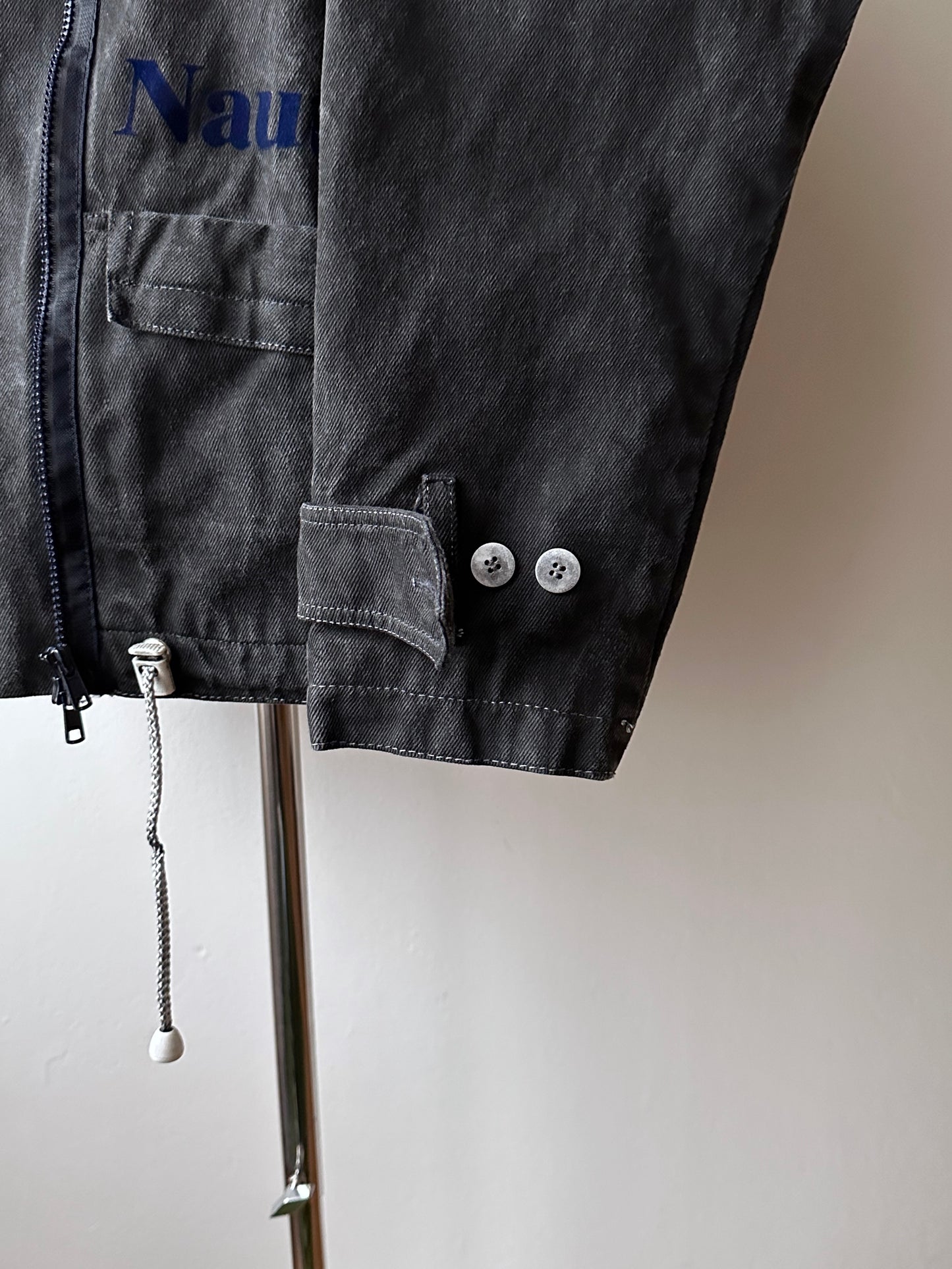 Berlin 90's Cotton jacket many zipper Garment dyed Black Toto Praha Vintage clothing store Showroom Prague Rare 90年代 古着屋  プラハ 黒 ガーメントダイ ユーロ古着 ヨーロッパ古着 ユーロヴィンテージ