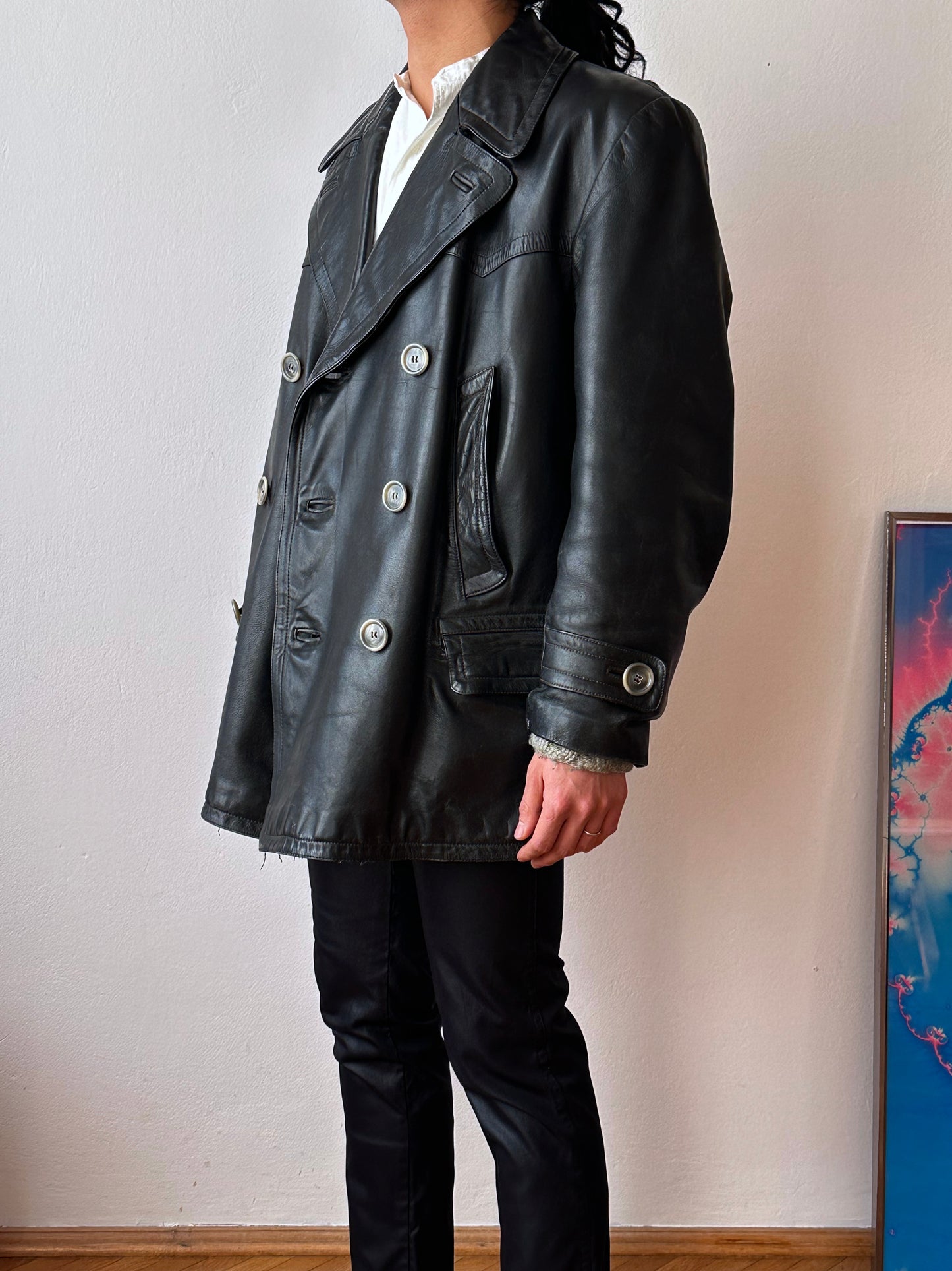 50's 1950's TOTO Praha Prague Vintage clothing store 古着屋 古着 50年代 Leather Jacket Sport Jacket スポジャケ レザージャケット レザー 革ジャン Black 黒 German Germany ドイツ ユーロ古着 ヨーロッパ古着 古着卸 ヴィンテージ プラハ