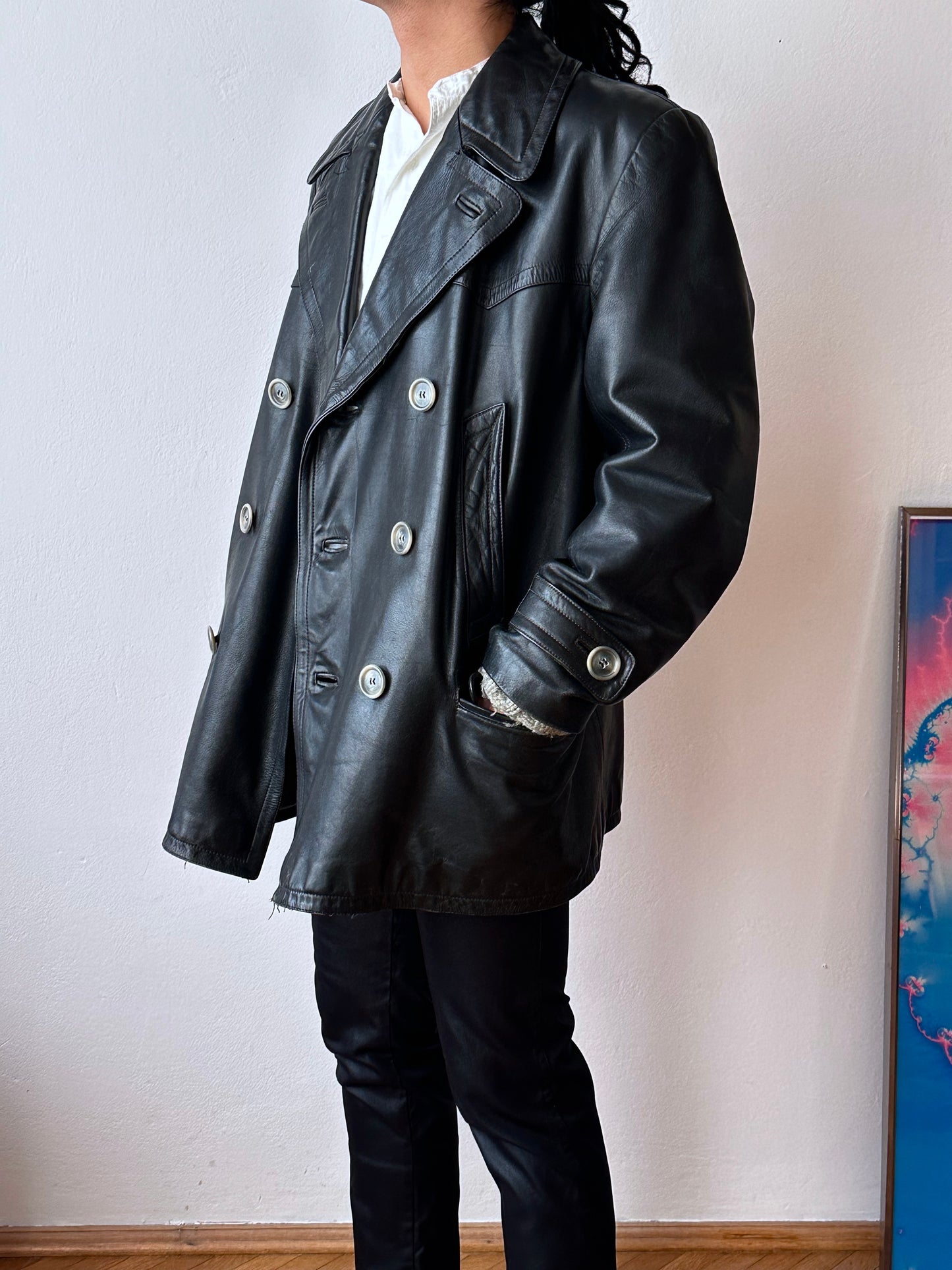 50's 1950's TOTO Praha Prague Vintage clothing store 古着屋 古着 50年代 Leather Jacket Sport Jacket スポジャケ レザージャケット レザー 革ジャン Black 黒 German Germany ドイツ ユーロ古着 ヨーロッパ古着 古着卸 ヴィンテージ プラハ