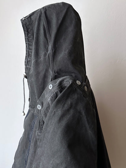 Berlin 90's Cotton jacket many zipper Garment dyed Black Toto Praha Vintage clothing store Showroom Prague Rare 90年代 古着屋  プラハ 黒 ガーメントダイ ユーロ古着 ヨーロッパ古着 ユーロヴィンテージ