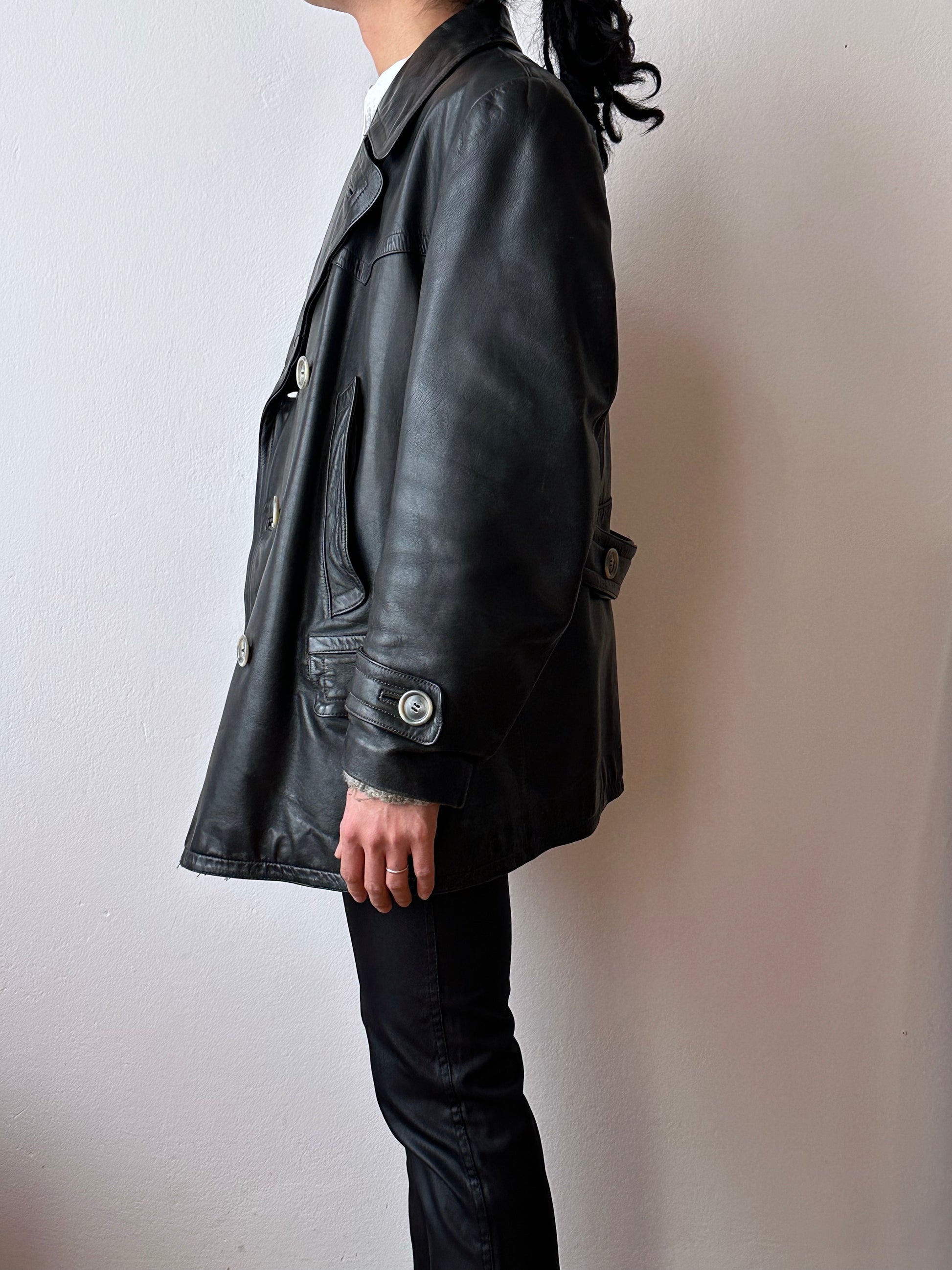 50's 1950's TOTO Praha Prague Vintage clothing store 古着屋 古着 50年代 Leather Jacket Sport Jacket スポジャケ レザージャケット レザー 革ジャン Black 黒 German Germany ドイツ ユーロ古着 ヨーロッパ古着 古着卸 ヴィンテージ プラハ