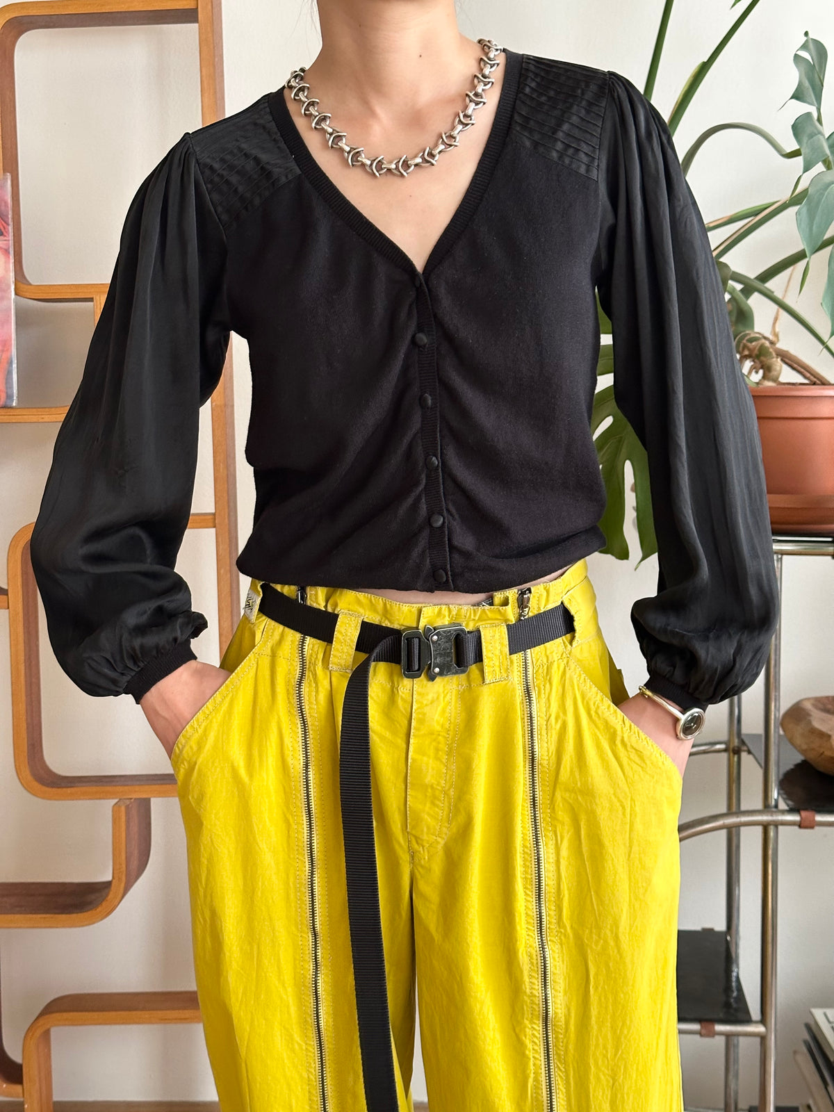 90s Christian Lacroix knit silk cardigan