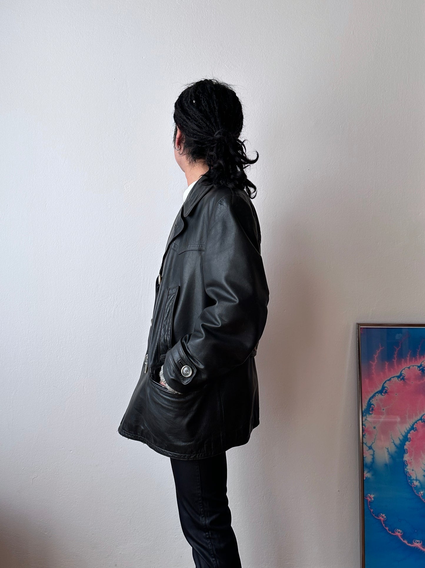 50's 1950's TOTO Praha Prague Vintage clothing store 古着屋 古着 50年代 Leather Jacket Sport Jacket スポジャケ レザージャケット レザー 革ジャン Black 黒 German Germany ドイツ ユーロ古着 ヨーロッパ古着 古着卸 ヴィンテージ プラハ