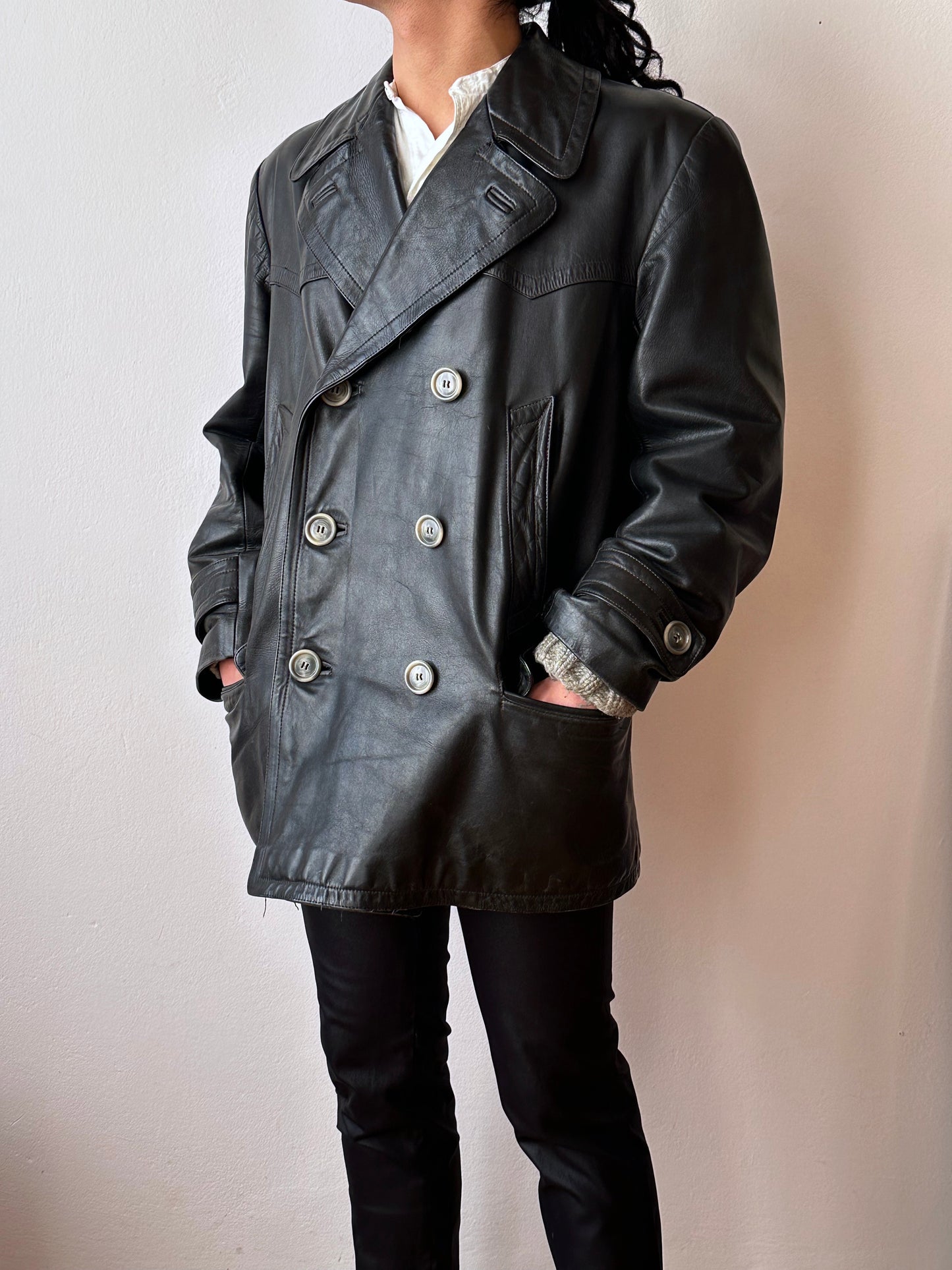 50's 1950's TOTO Praha Prague Vintage clothing store 古着屋 古着 50年代 Leather Jacket Sport Jacket スポジャケ レザージャケット レザー 革ジャン Black 黒 German Germany ドイツ ユーロ古着 ヨーロッパ古着 古着卸 ヴィンテージ プラハ