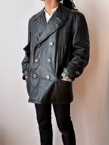 50's 1950's TOTO Praha Prague Vintage clothing store 古着屋 古着 50年代 Leather Jacket Sport Jacket スポジャケ レザージャケット レザー 革ジャン Black 黒 German Germany ドイツ ユーロ古着 ヨーロッパ古着 古着卸 ヴィンテージ プラハ