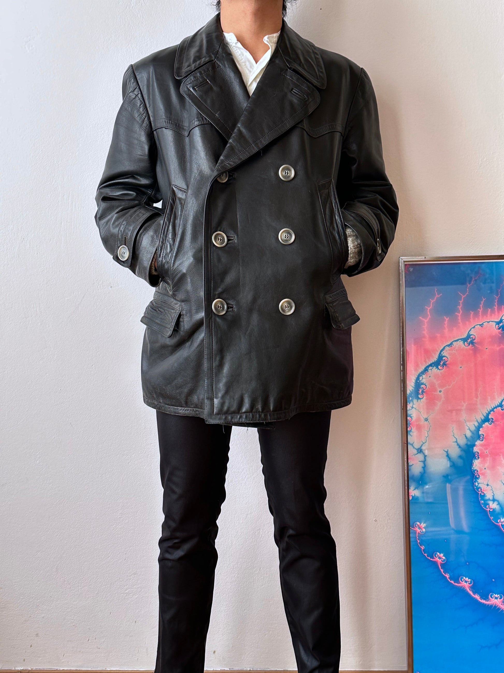 50's 1950's TOTO Praha Prague Vintage clothing store 古着屋 古着 50年代 Leather Jacket Sport Jacket スポジャケ レザージャケット レザー 革ジャン Black 黒 German Germany ドイツ ユーロ古着 ヨーロッパ古着 古着卸 ヴィンテージ プラハ