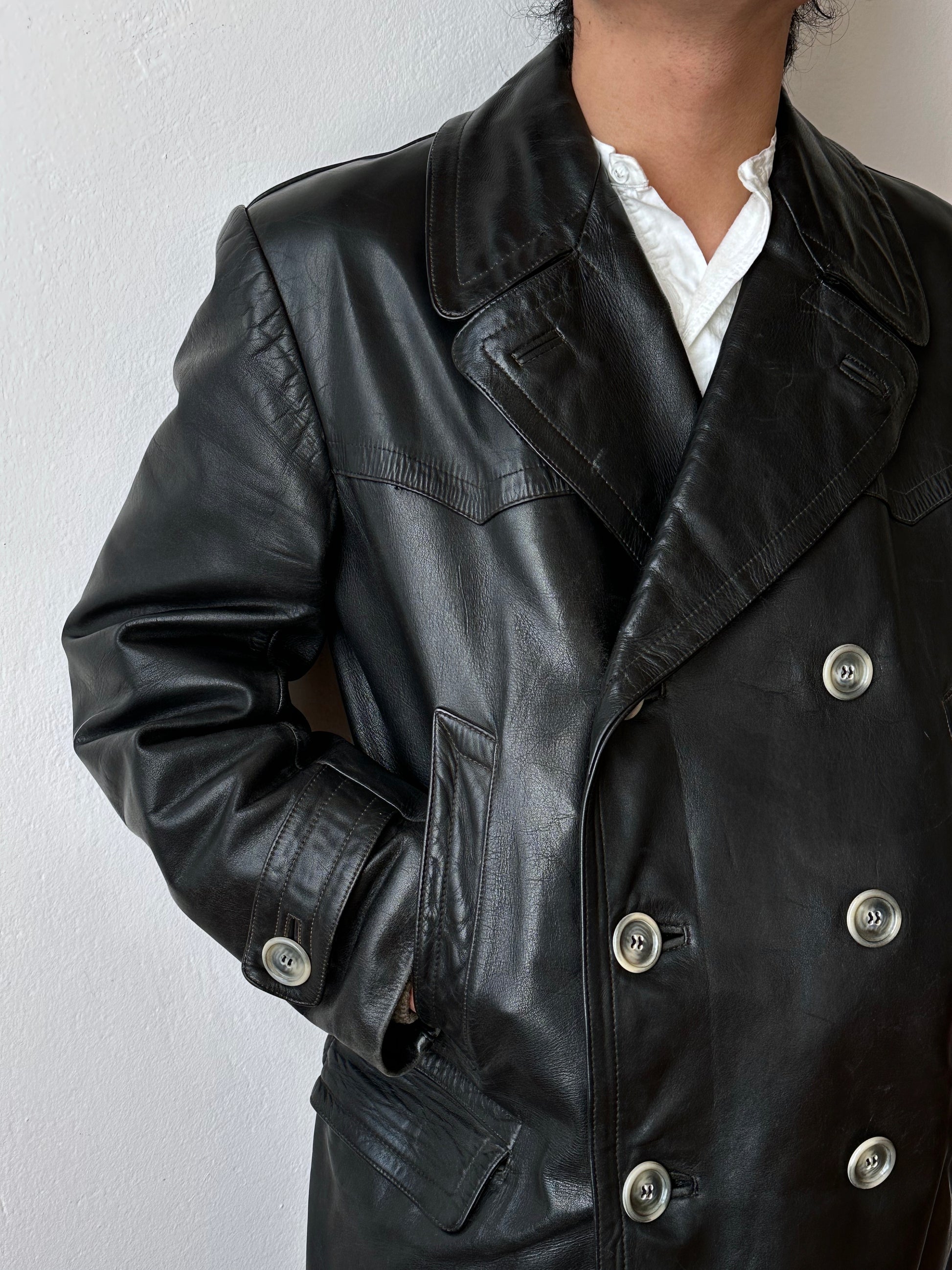 50's 1950's TOTO Praha Prague Vintage clothing store 古着屋 古着 50年代 Leather Jacket Sport Jacket スポジャケ レザージャケット レザー 革ジャン Black 黒 German Germany ドイツ ユーロ古着 ヨーロッパ古着 古着卸 ヴィンテージ プラハ