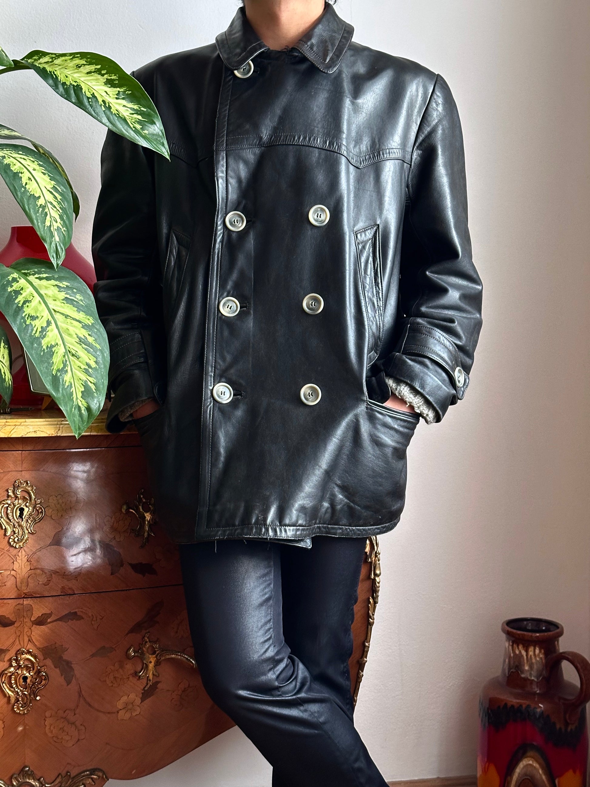 50's 1950's TOTO Praha Prague Vintage clothing store 古着屋 古着 50年代 Leather Jacket Sport Jacket スポジャケ レザージャケット レザー 革ジャン Black 黒 German Germany ドイツ ユーロ古着 ヨーロッパ古着 古着卸 ヴィンテージ プラハ