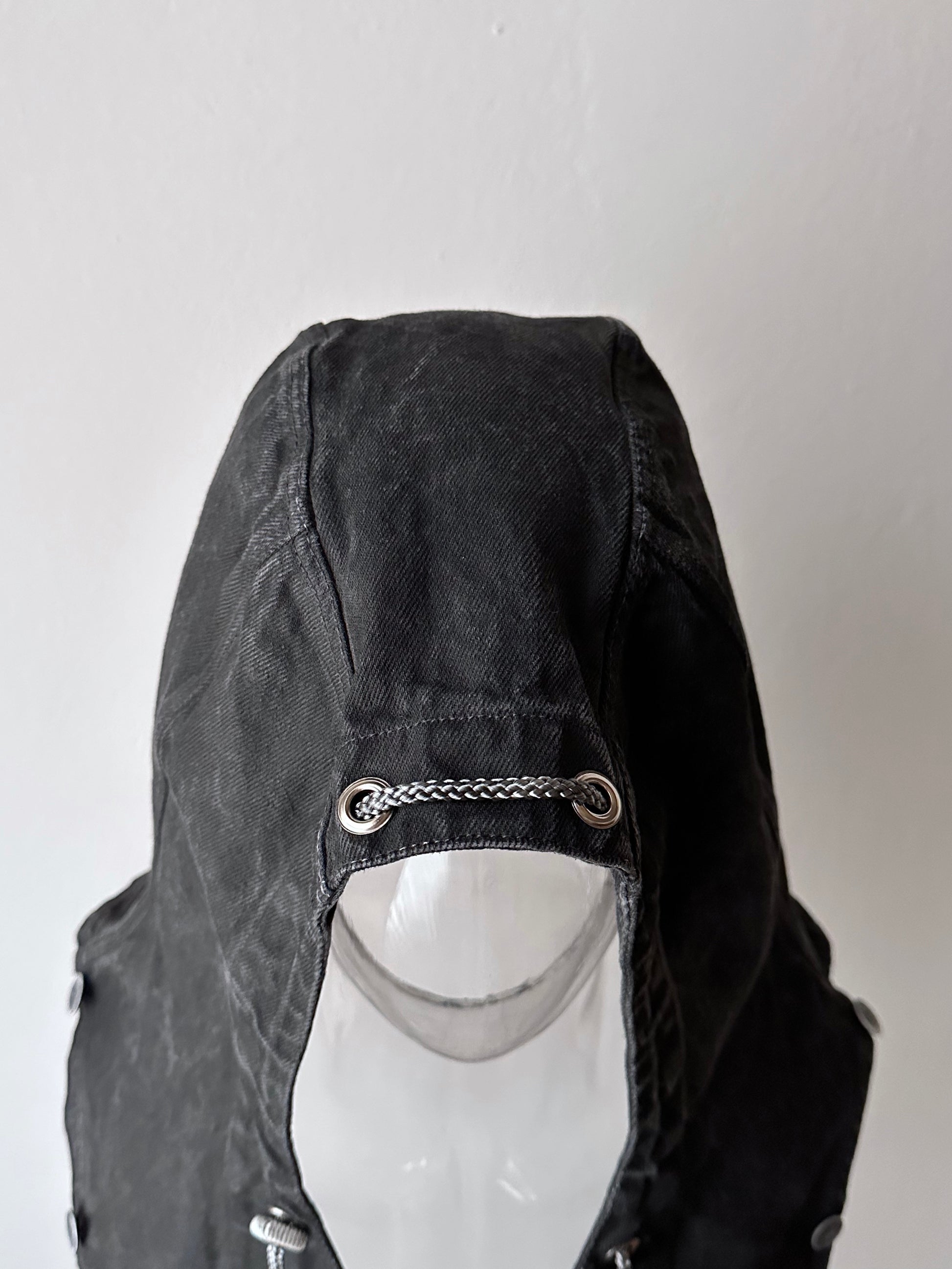 Berlin 90's Cotton jacket many zipper Garment dyed Black Toto Praha Vintage clothing store Showroom Prague Rare 90年代 古着屋  プラハ 黒 ガーメントダイ ユーロ古着 ヨーロッパ古着 ユーロヴィンテージ